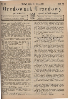 Orędownik Urzędowy Powiatu Gostyńskiego 1924.07.23 R.6 Nr 58