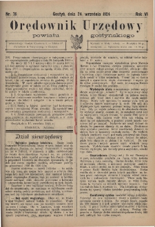 Orędownik Urzędowy Powiatu Gostyńskiego 1924.09.24 R.6 Nr 76