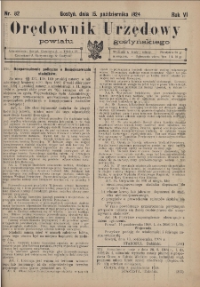 Orędownik Urzędowy Powiatu Gostyńskiego 1924.10.15 R.6 Nr 82