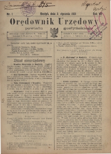 Orędownik Urzędowy Powiatu Gostyńskiego 1925.01.03 R. 7 Nr 1