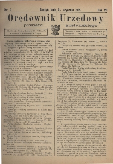 Orędownik Urzędowy Powiatu Gostyńskiego 1925.01.31 R. 7 Nr 9