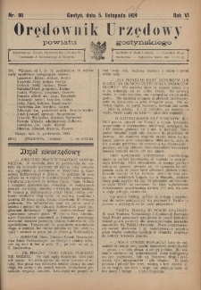 Orędownik Urzędowy Powiatu Gostyńskiego 1924.11.05 R.6 Nr 88