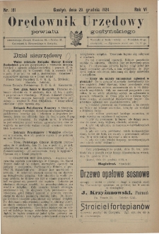 Orędownik Urzędowy Powiatu Gostyńskiego 1924.12.20 R.6 Nr 101