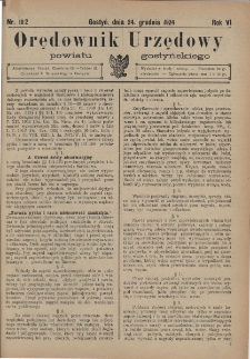 Orędownik Urzędowy Powiatu Gostyńskiego 1924.12.24 R.6 Nr 102