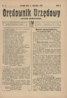 Orędownik Urzędowy Powiatu Gostyńskiego 1927.01.08 R.9 Nr 3