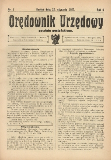 Orędownik Urzędowy Powiatu Gostyńskiego 1927.01.22 R.9 Nr 7