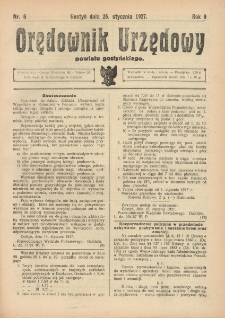 Orędownik Urzędowy Powiatu Gostyńskiego 1927.01.26 R.9 Nr 8
