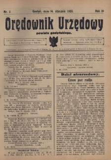 Orędownik Urzędowy Powiatu Gostyńskiego 1928.01.14 R.10 Nr 3