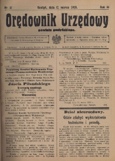 Orędownik Urzędowy Powiatu Gostyńskiego 1928.03.17 R.10 Nr 21