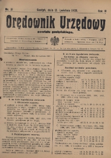 Orędownik Urzędowy Powiatu Gostyńskiego 1928.04.21 R.10 Nr 31