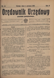 Orędownik Urzędowy Powiatu Gostyńskiego 1928.06.09 R.10 Nr 45