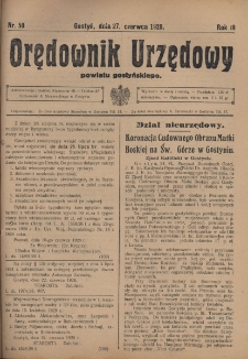 Orędownik Urzędowy Powiatu Gostyńskiego 1928.06.27 R.10 Nr 50
