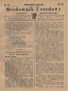 Orędownik Urzędowy Powiatu Gostyńskiego 1925.05.06 R. 7 Nr 36