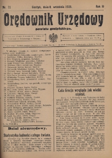 Orędownik Urzędowy Powiatu Gostyńskiego 1928.09.08 R.10 Nr 71