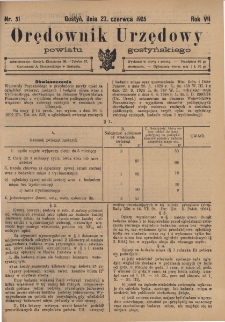 Orędownik Urzędowy Powiatu Gostyńskiego 1925.06.27 R. 7 Nr 51