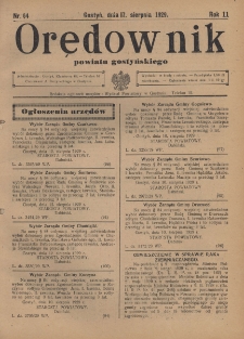 Orędownik Urzędowy Powiatu Gostyńskiego 1929.08.17 R.11 Nr 64