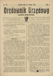 Orędownik Urzędowy Powiatu Gostyńskiego 1927.03.19 R.9 Nr 23