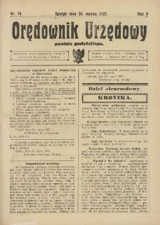 Orędownik Urzędowy Powiatu Gostyńskiego 1927.03.30 R.9 Nr 26