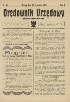 Orędownik Urzędowy Powiatu Gostyńskiego 1927.04.27 R.9 Nr 34