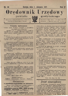 Orędownik Urzędowy Powiatu Gostyńskiego 1925.08.01 R. 7 Nr 60