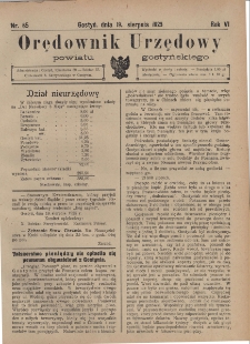 Orędownik Urzędowy Powiatu Gostyńskiego 1925.08.19 R. 7 Nr 65