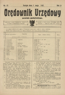 Orędownik Urzędowy Powiatu Gostyńskiego 1927.05.07 R.9 Nr 37