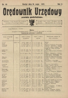 Orędownik Urzędowy Powiatu Gostyńskiego 1927.05.18 R.9 Nr 40