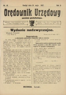Orędownik Urzędowy Powiatu Gostyńskiego 1927.05.21 R.9 Nr 42