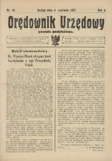 Orędownik Urzędowy Powiatu Gostyńskiego 1927.06.04 R.9 Nr 46