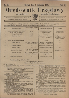 Orędownik Urzędowy Powiatu Gostyńskiego 1925.11.11 R. 7 Nr 84