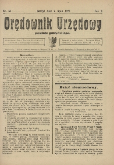 Orędownik Urzędowy Powiatu Gostyńskiego 1927.07.09 R.9 Nr 56
