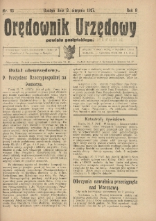Orędownik Urzędowy Powiatu Gostyńskiego 1927.08.08 R.9 Nr 63