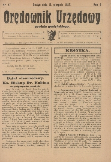 Orędownik Urzędowy Powiatu Gostyńskiego 1927.08.17 R.9 Nr 67
