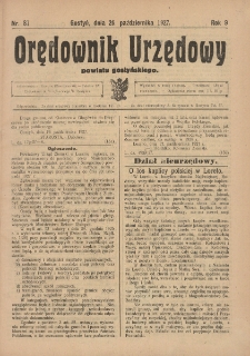 Orędownik Urzędowy Powiatu Gostyńskiego 1927.10.26 R.9 Nr 87