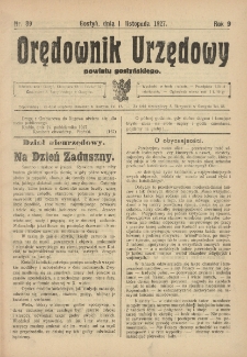 Orędownik Urzędowy Powiatu Gostyńskiego 1927.11.01 R.9 Nr 89
