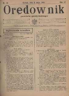 Orędownik Powiatu Gostyńskiego 1930.05.03 R. 12 Nr 36