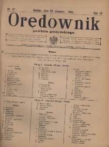 Orędownik Powiatu Gostyńskiego 1930.08.23 R. 12 Nr 67