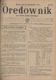Orędownik Powiatu Gostyńskiego 1930.10.25 R. 12 Nr 85