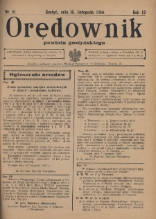 Orędownik Powiatu Gostyńskiego 1930.11.15 R. 12 Nr 91