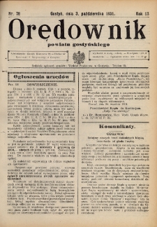 Orędownik Powiatu Gostyńskiego 1931.10.03 R.13 nr 78