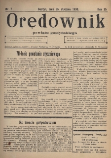 Orędownik Powiatu Gostyńskiego 1933.01.25 R. 15 Nr 7