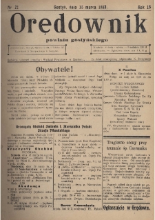 Orędownik Powiatu Gostyńskiego 1933.03.15 R. 15 Nr 21