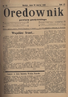 Orędownik Powiatu Gostyńskiego 1933.03.22 R. 15 nr 23
