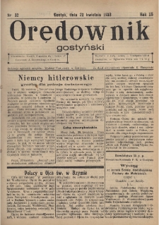 Orędownik Gostyński 1933.04.22 R. 15 Nr 32