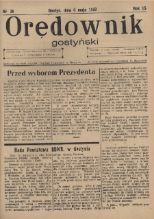Orędownik Gostyński 1933.05.06 R. 15 Nr 36