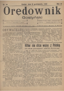 Orędownik Gostyński 1933.10.21 R. 15 Nr 84
