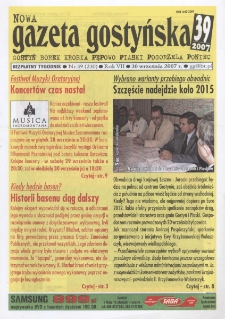 Nowa Gazeta Gostyńska 2007.09.30 R.7 Nr 39(230)
