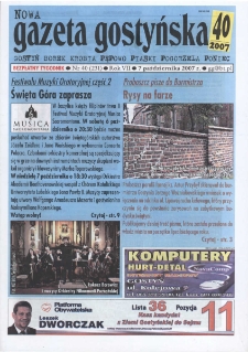 Nowa Gazeta Gostyńska 2007.10.07 R.7 Nr 40(231)
