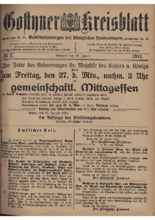 Gostyner Kreisblatt 1911.01.25 Nr 7