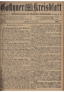 Gostyner Kreisblatt 1911.02.22 Nr 15